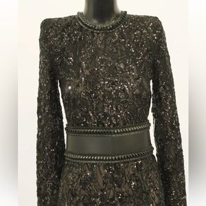 SOLD Brand New Nadine Merabi Bella Black Sequin Jumpsuit S/M Small/Medium